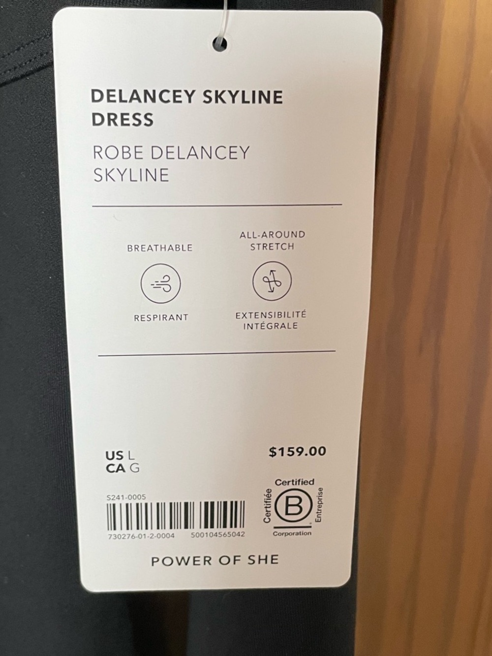 Athleta Delancey Long Sleeve Dress, NWT, Black, Large - Picture 5 of 7